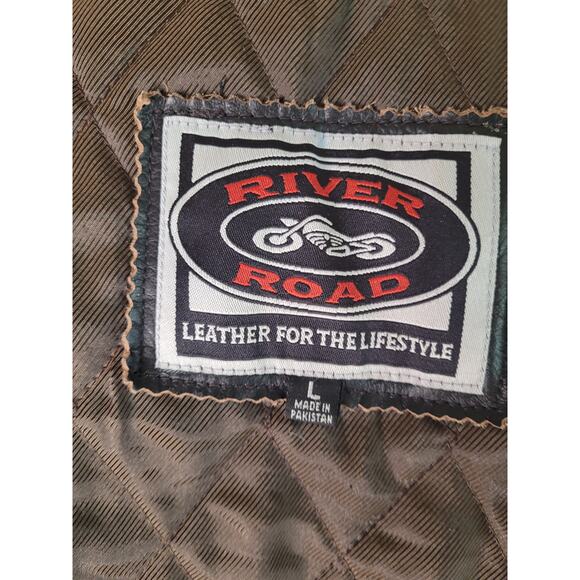 River Road Dame Drifter Motorcycle Jacket Leather Sz L - Picture 8 of 13